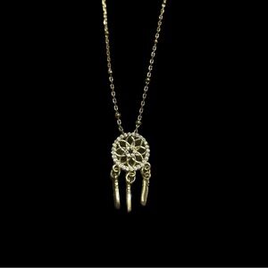 Diamond Silver & Gold Dreamcatcher Necklace